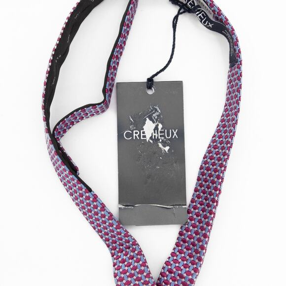 Daniel Cremieux Maroon Blue Pink 100% Silk Self Tie Bow Tie - Picture 5 of 7